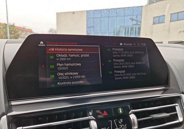 BMW Seria 8 cena 279900 przebieg: 56263, rok produkcji 2020 z Tyszowce małe 379